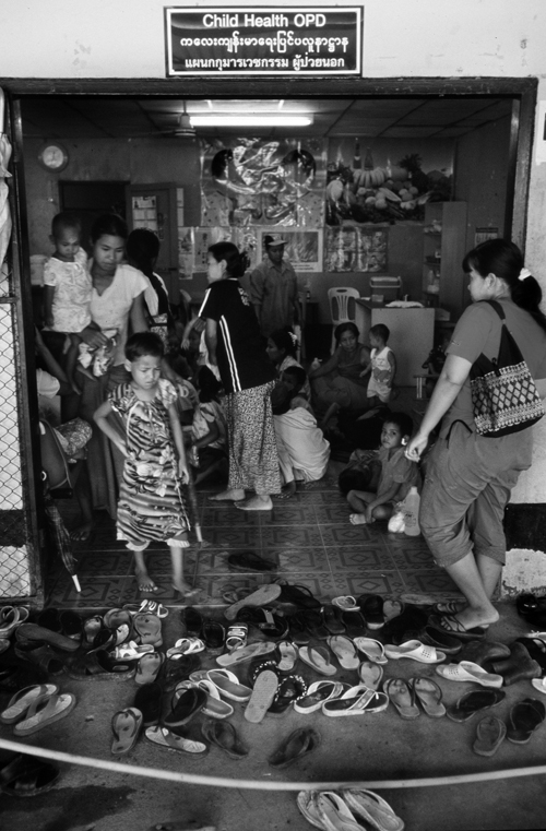Mae Tao Clinic. The Child Health Out Patient Department. Today it is crowded with women and children who have come for checkups, and malaria tests.